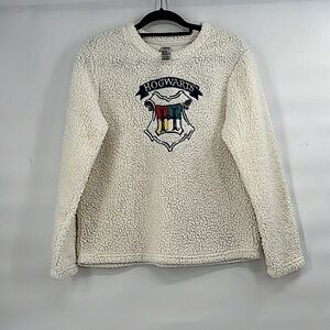 Hogwarts white Sherpa sweater size small